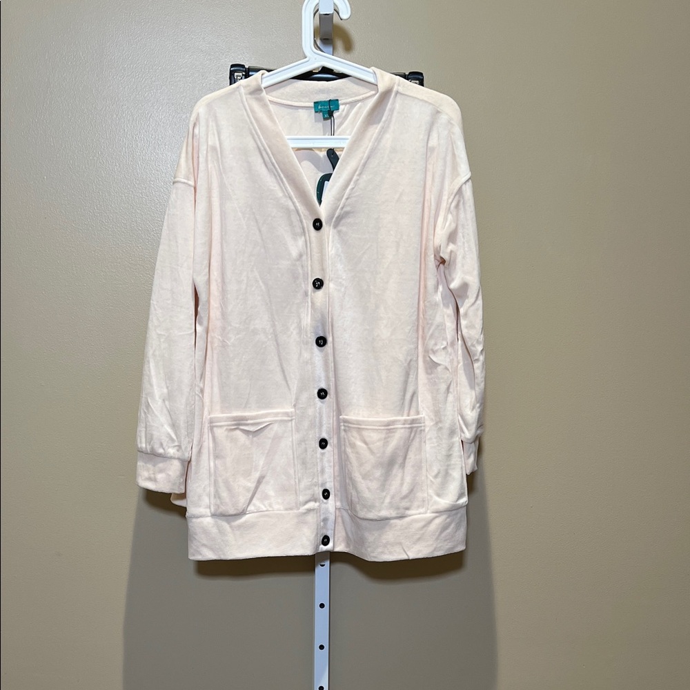 Light Blush Button-Front Cardigan